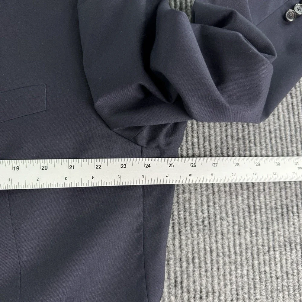 Lauren Ralph Lauren Sport Coat Men 50R Navy Blue Wool Blazer Natural Stretch